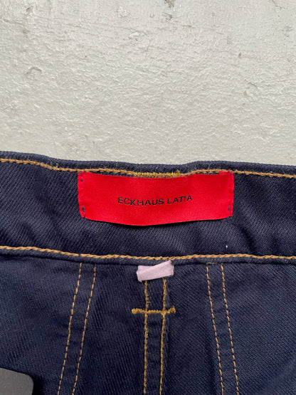 Eckhaus Latta Wide Leg Dark Blue Denim (30)
