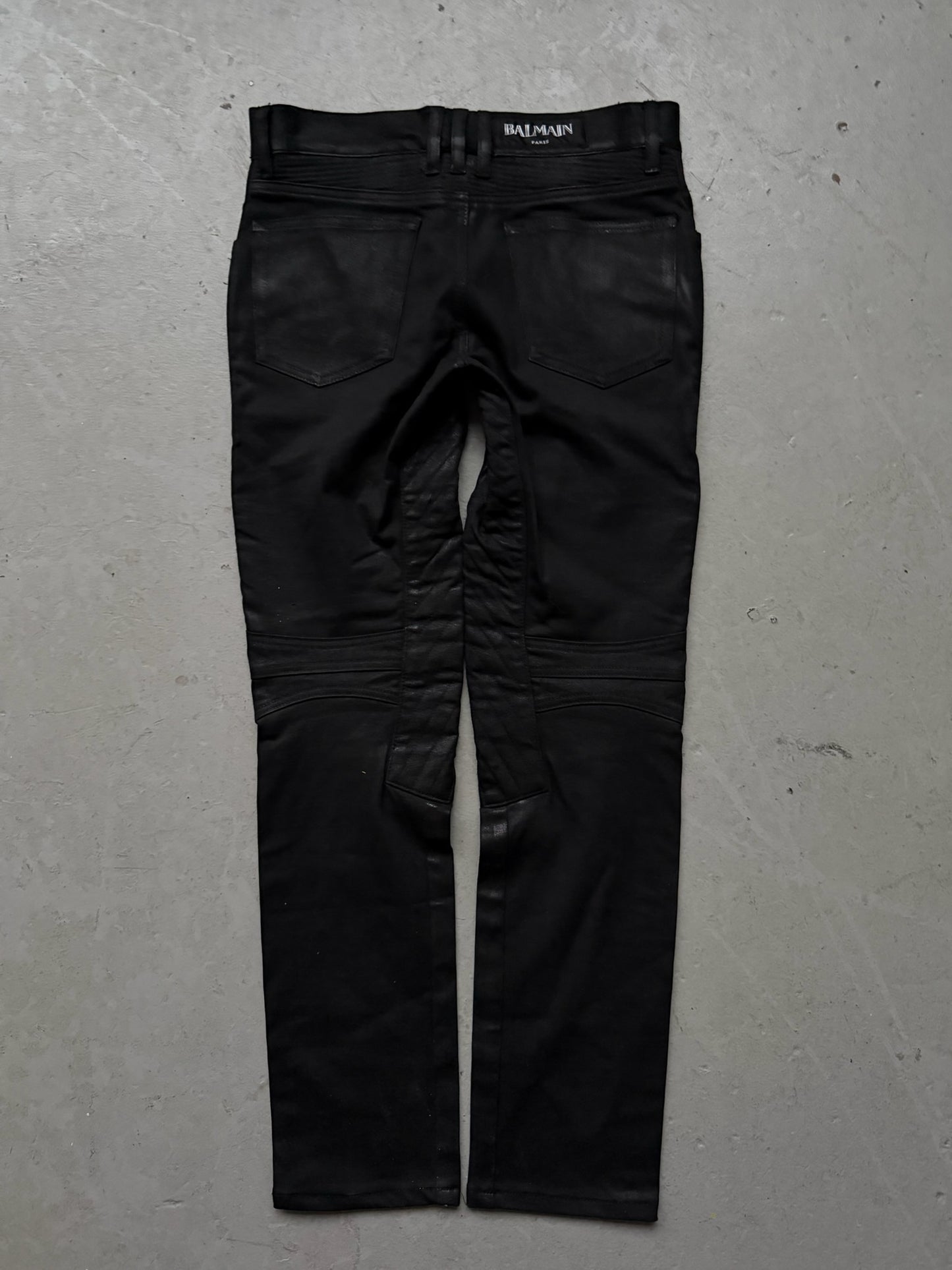 Balmain Waxed Biker Pants (29)