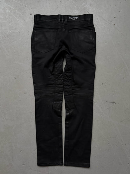 Balmain Waxed Biker Pants (29)