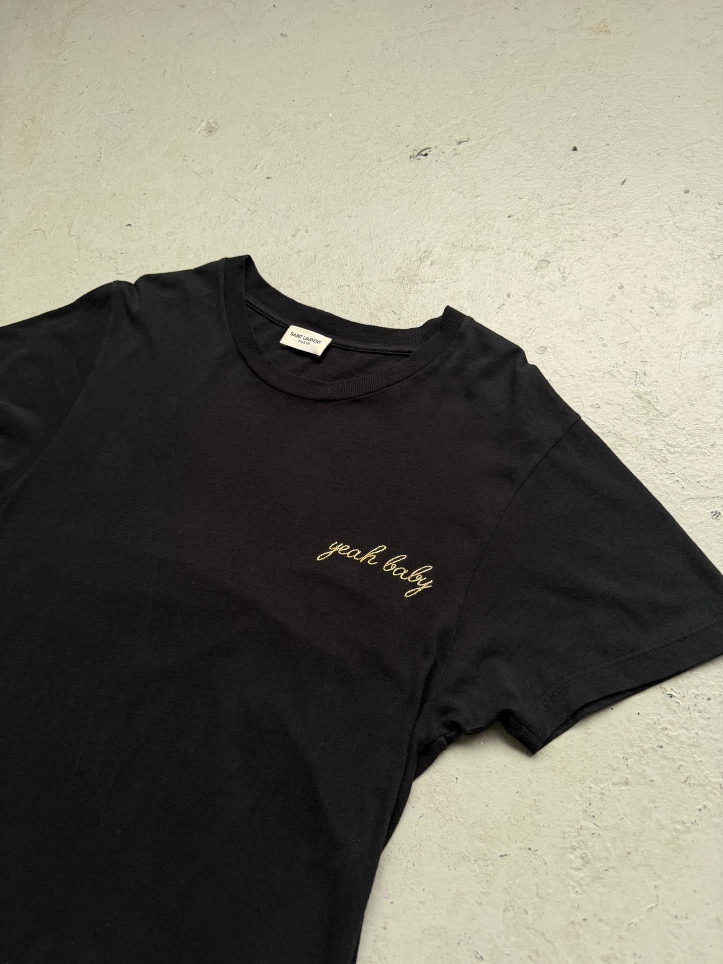 Saint Laurent "Yeah Baby" Black Short Sleeve (XS)