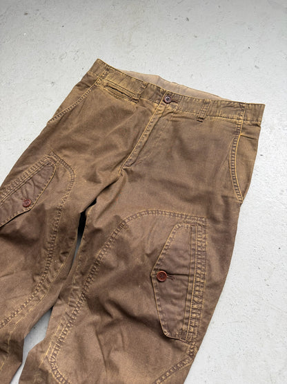 Comme Des Garcons Homme 2004 Brown Cargo Pocket Trousers (L)