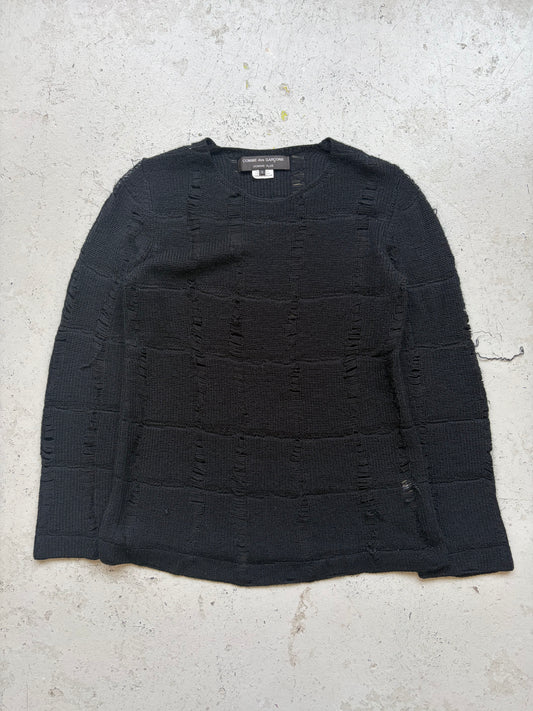 Comme Des Garcons 2012 Black Distressed Wool Sweater (S)