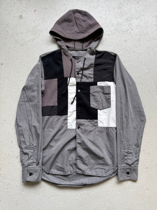 Comme Des Garcons Black Hooded Patchwork Sweatshirt (S)