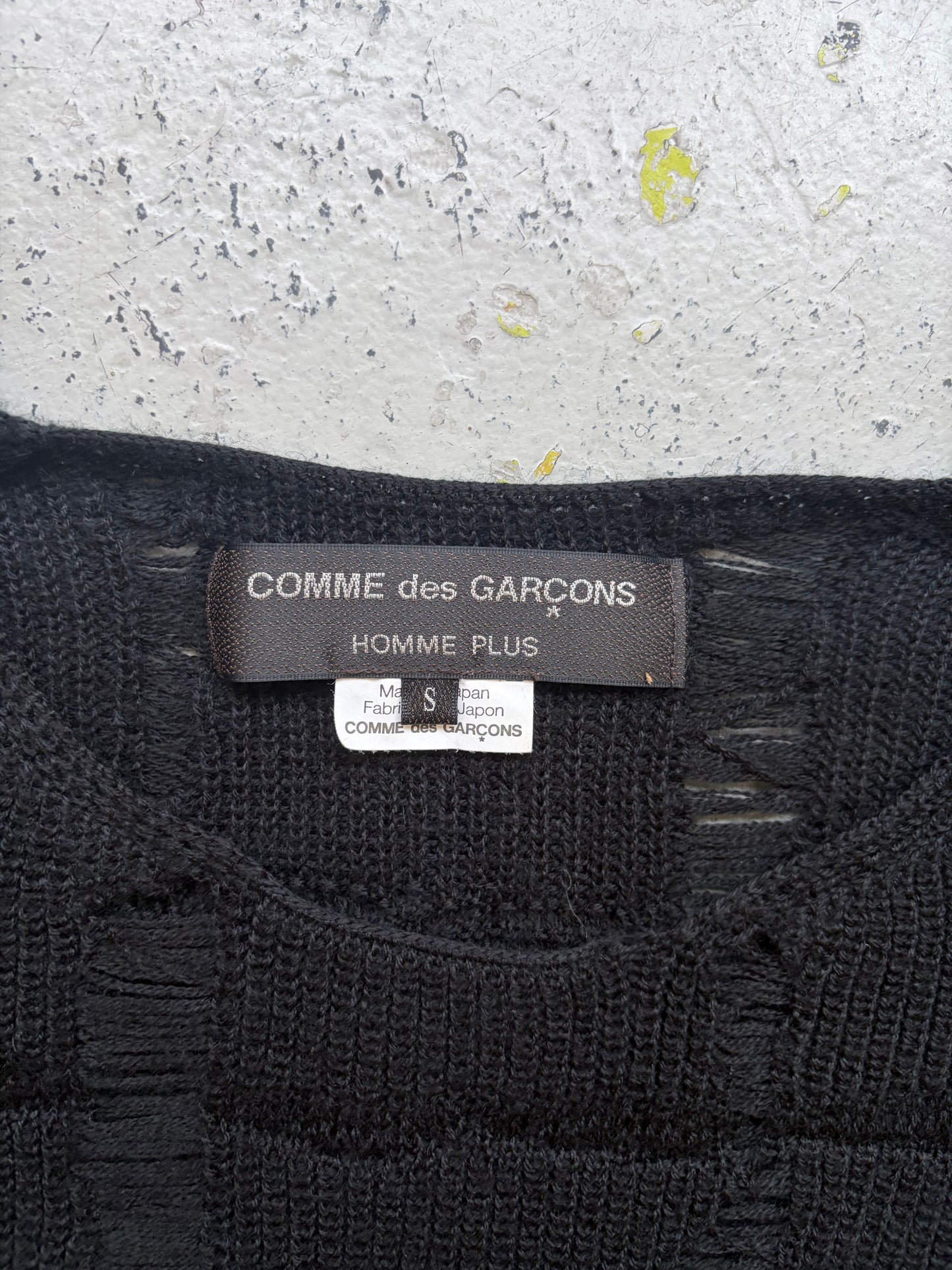 Comme Des Garcons 2012 Black Distressed Wool Sweater (S)