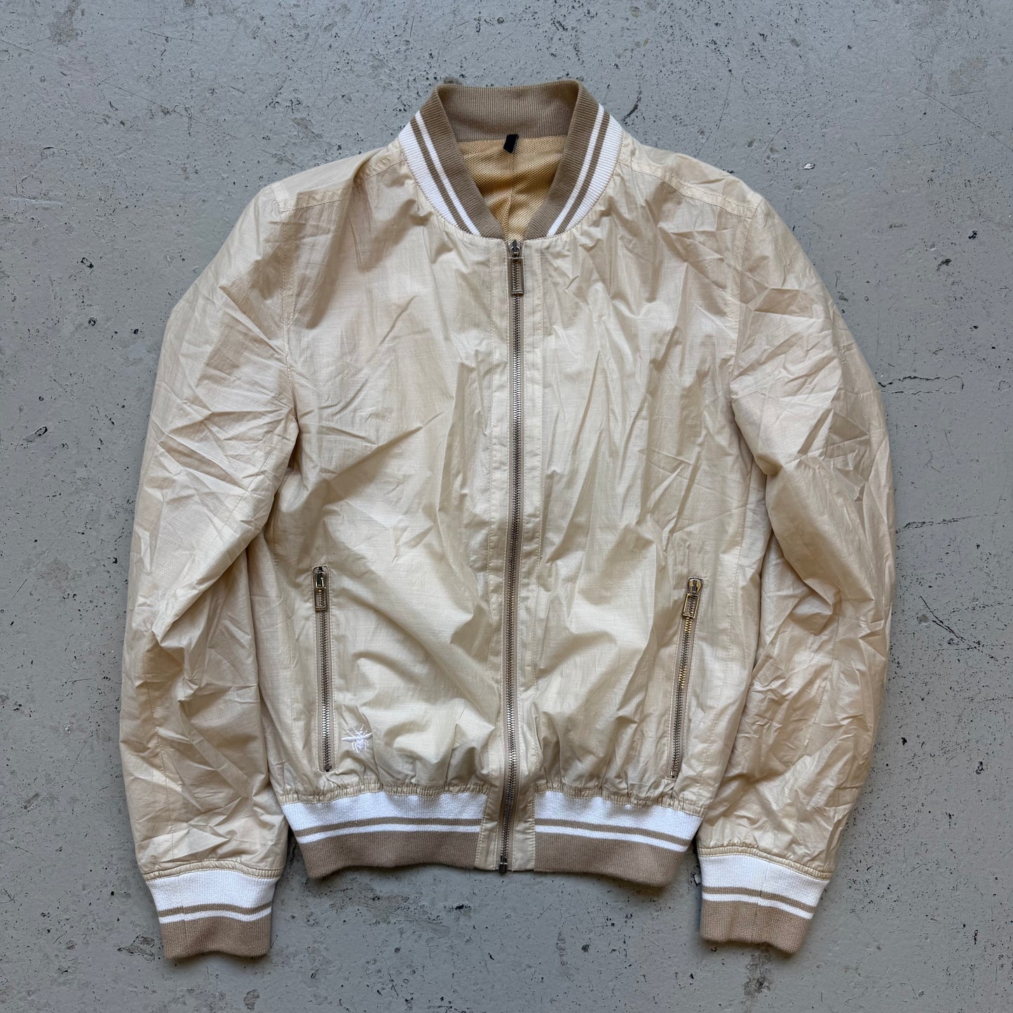 Dior Homme SS00 Biege Cotton/Silk Bee Bomber Jacket (48)