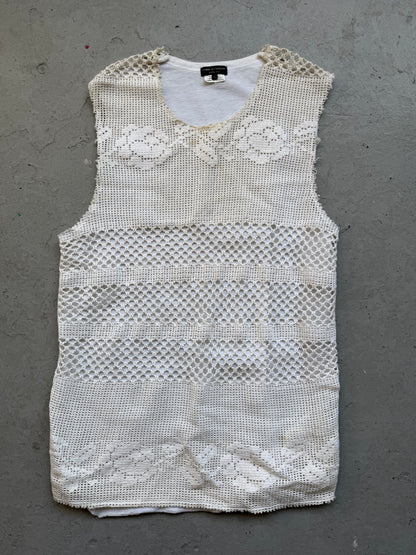 Comme Des Garcons Homme Plus White Crochet Vest (L)