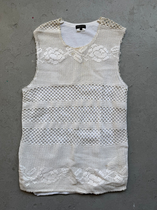Comme Des Garcons Homme Plus White Crochet Vest (L)