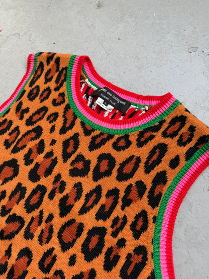 Comme Des Garcons 2018 Leopard Print Sweater Vest (L)