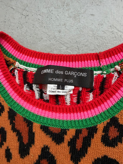 Comme Des Garcons 2018 Leopard Print Sweater Vest (L)