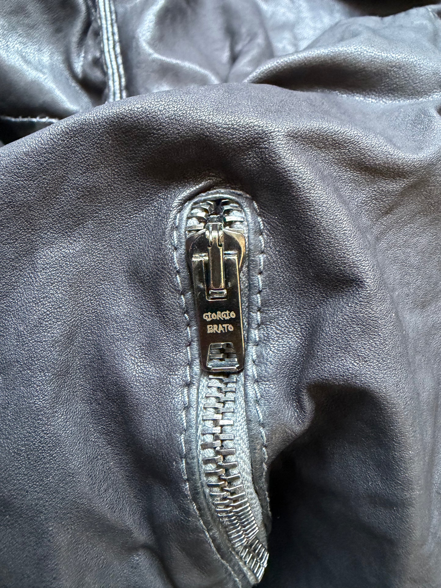 Giorgio Brato Black Leather Trench Coat (46)