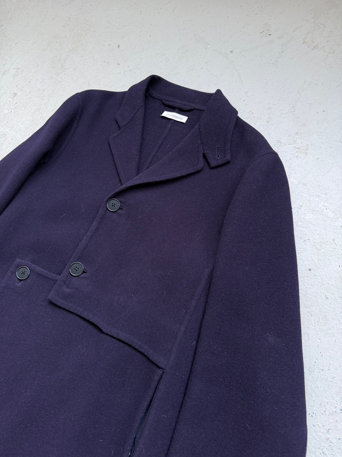 JW Anderson Navy Wool/Cashmere Blend Coat (50)