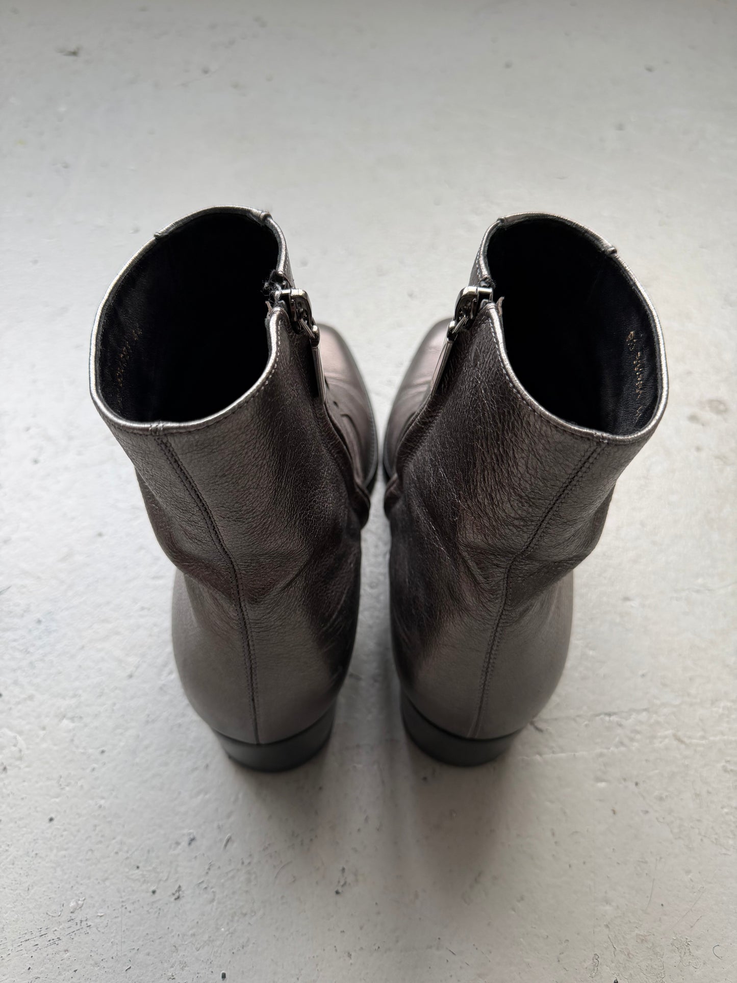 Saint Laurent Paris Silver Wyatt Boots (44)