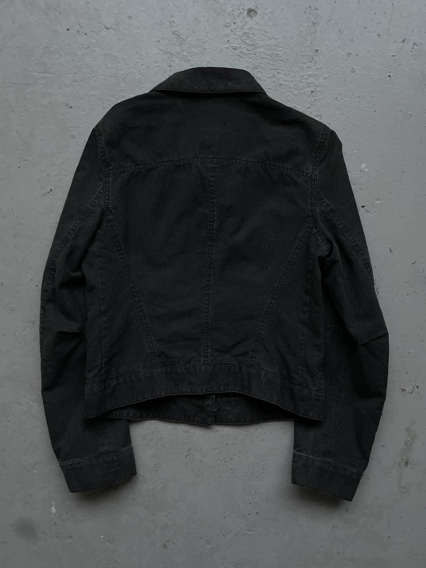 Ann Demeulemeester FW00 Charcoal Glitter Trucker Jacket (36)