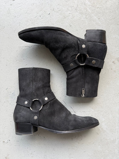 Saint Laurent Paris Suede Harness Wyatt Boots (44)