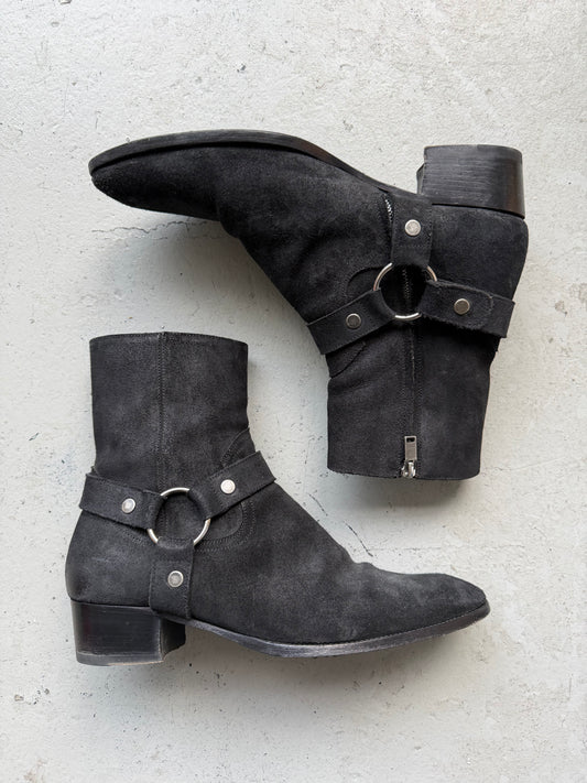 Saint Laurent Paris Suede Harness Wyatt Boots (44)