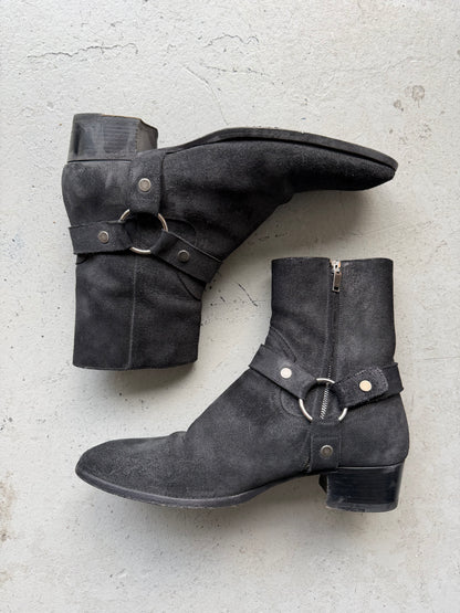 Saint Laurent Paris Suede Harness Wyatt Boots (44)