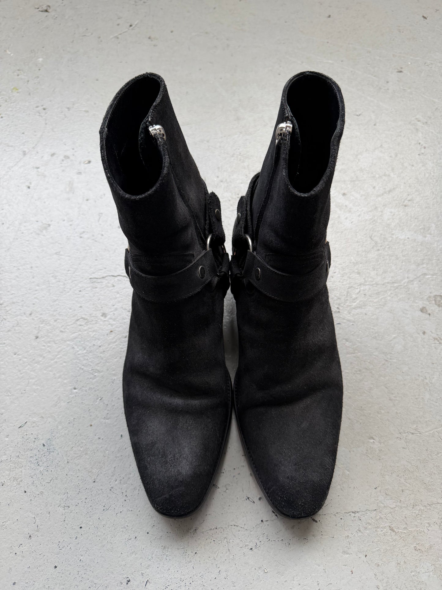 Saint Laurent Paris Suede Harness Wyatt Boots (44)