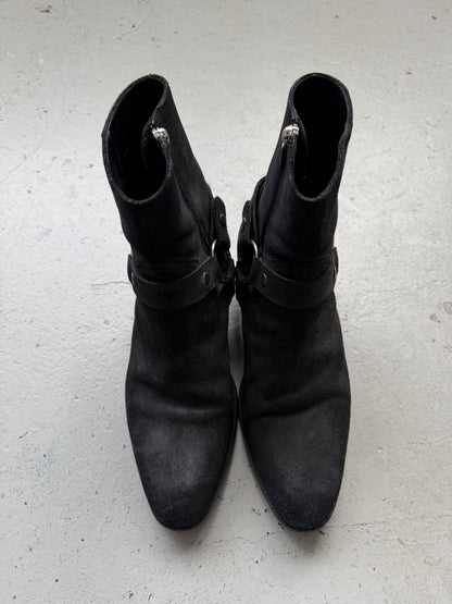Saint Laurent Paris Suede Harness Wyatt Boots (44)