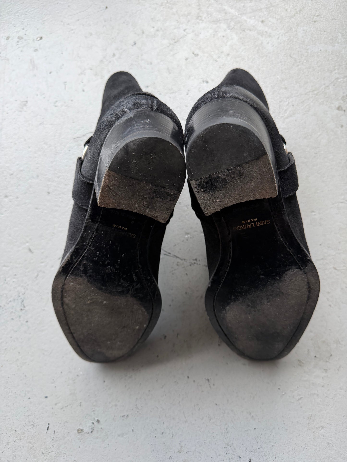 Saint Laurent Paris Suede Harness Wyatt Boots (44)