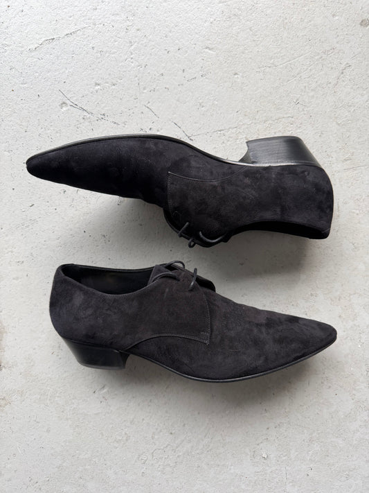 Saint Laurent Paris Lace Up Suede Derby (44)