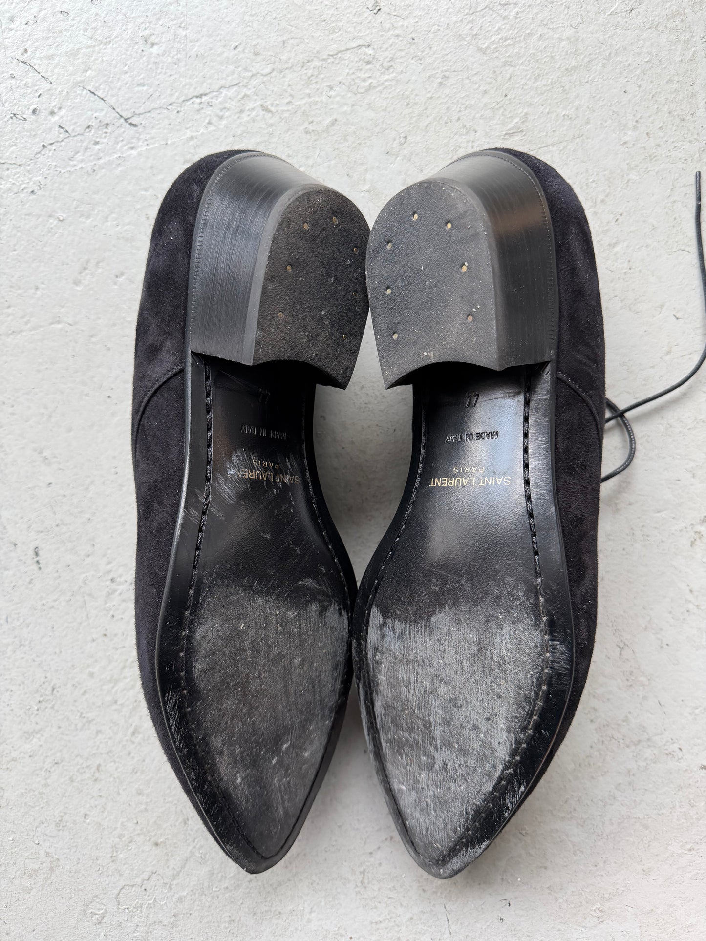 Saint Laurent Paris Lace Up Suede Derby (44)