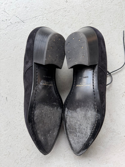 Saint Laurent Paris Lace Up Suede Derby (44)