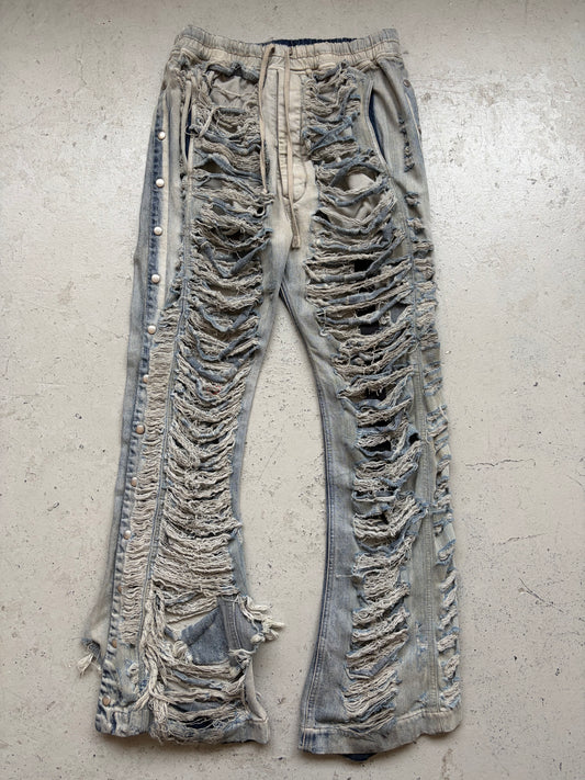 Rick Owens DRKSHDW FW23 Mineral Pear Shredded Pusher Denim (XL)