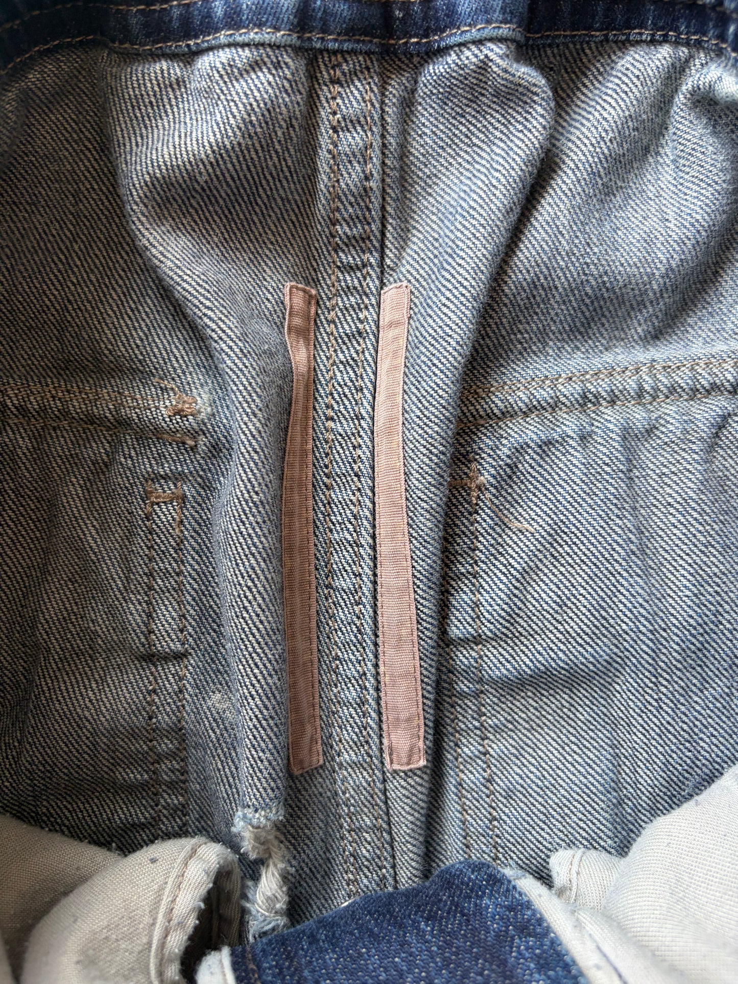Rick Owens DRKSHDW FW23 Mineral Pear Shredded Pusher Denim (XL)