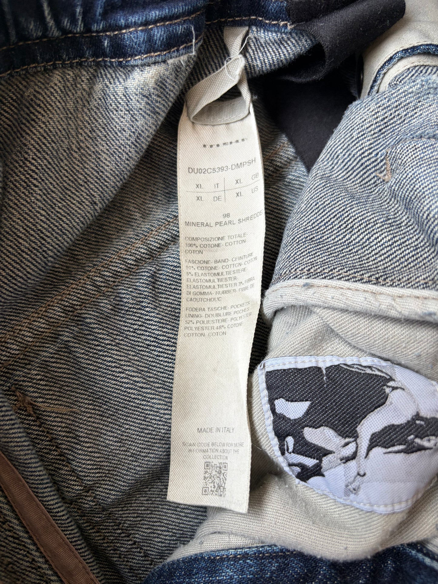 Rick Owens DRKSHDW FW23 Mineral Pear Shredded Pusher Denim (XL)