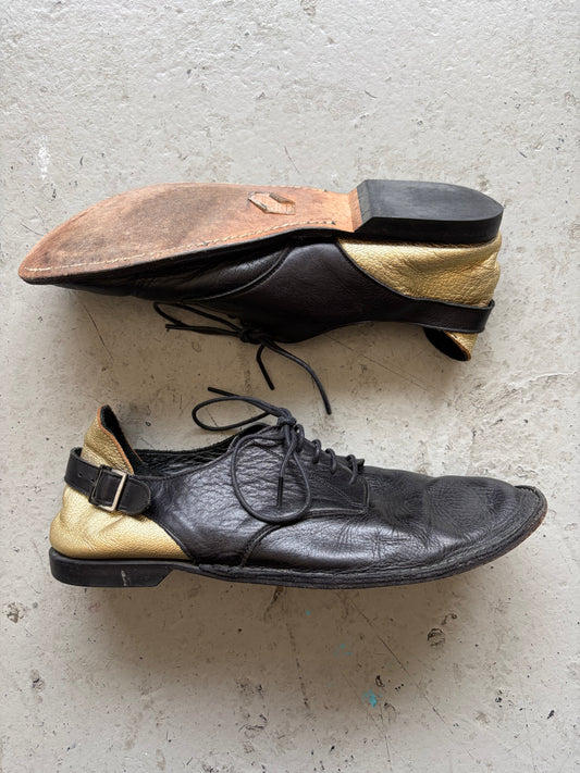 Yohji Yamamoto Black & Gold Lace Up Derby (9)