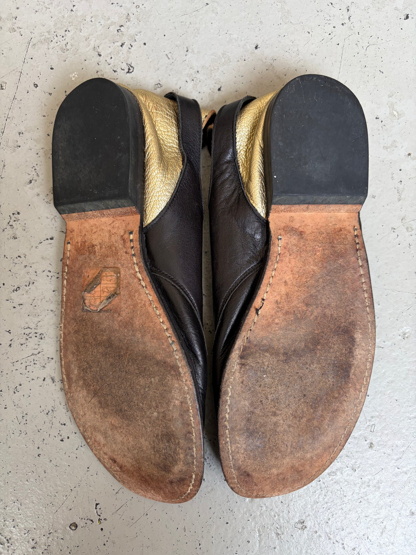 Yohji Yamamoto Black & Gold Lace Up Derby (9)