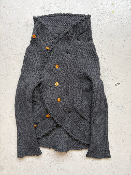 Comme Des Garcons 2002 Circular Navy Knit Cardigan (M)