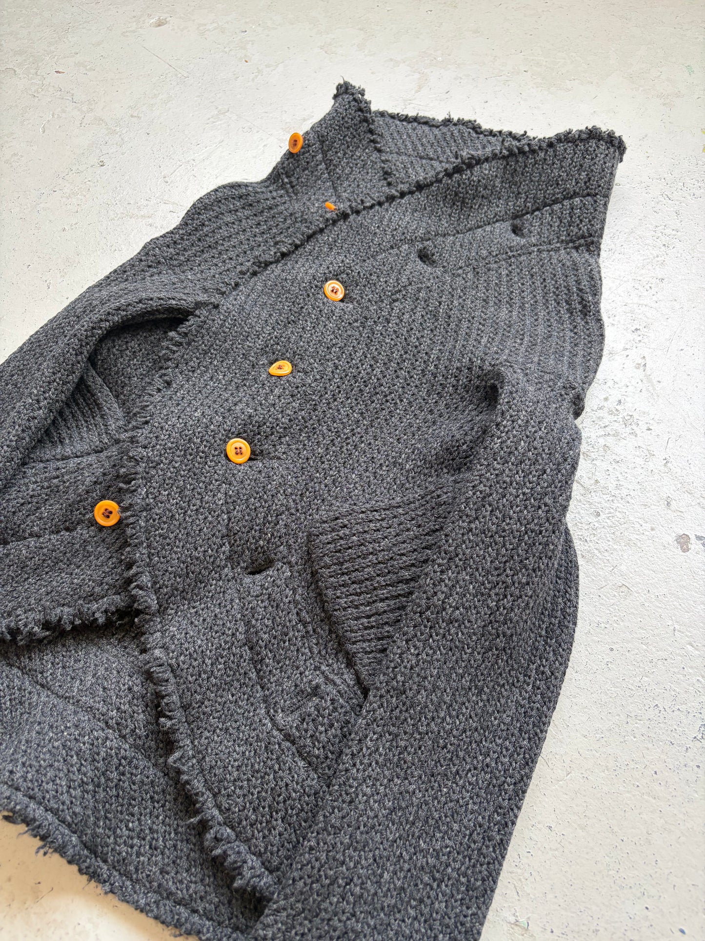 Comme Des Garcons 2002 Circular Navy Knit Cardigan (M)