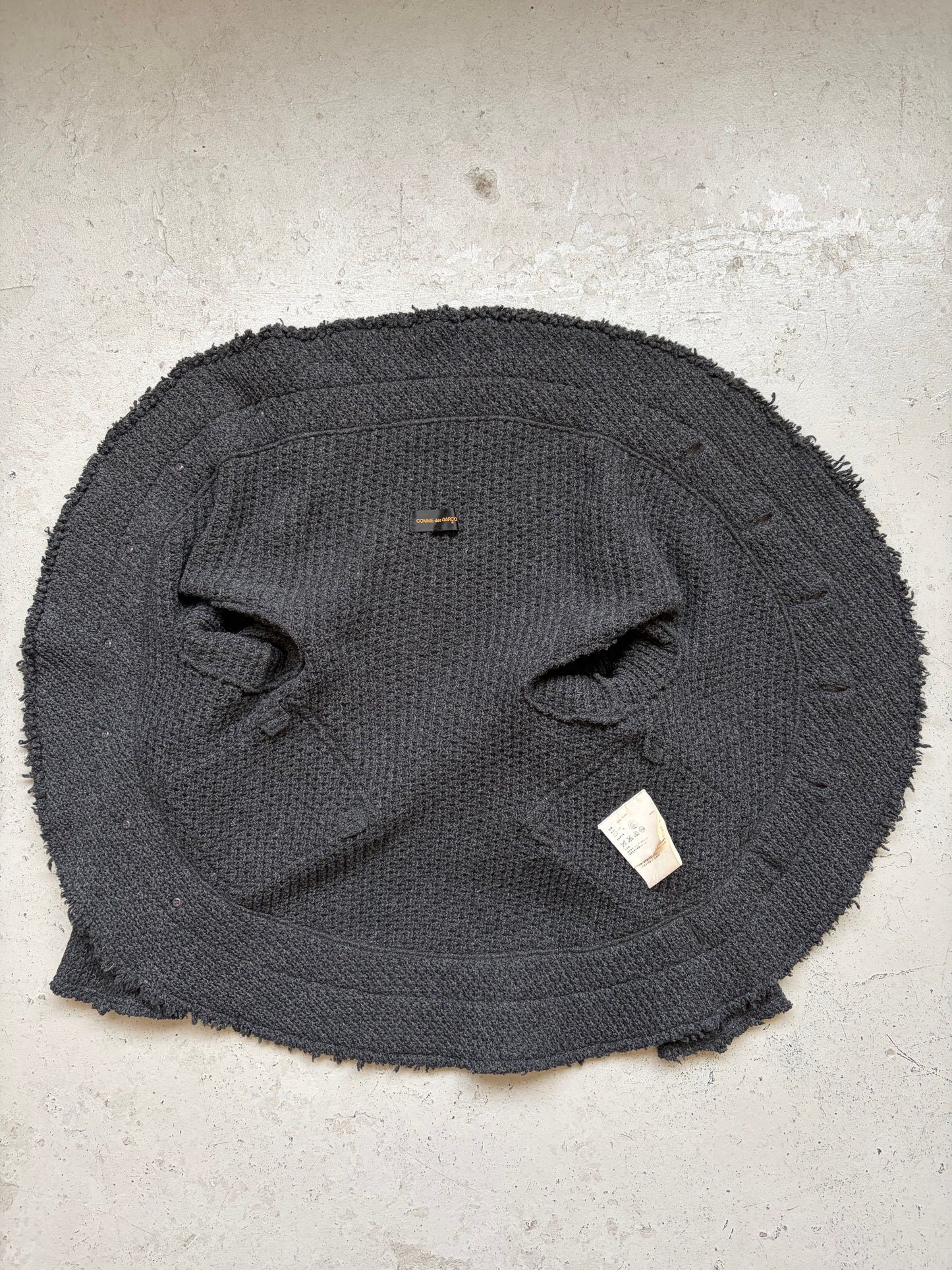 Comme Des Garcons 2002 Circular Navy Knit Cardigan (M)