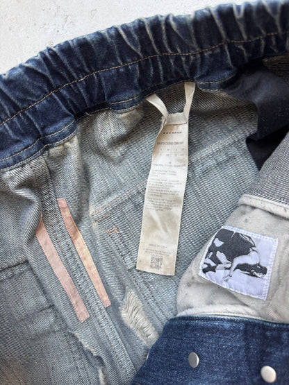 Rick Owens DRKSHDW "Slashed" Denim Mineral Pusher Pants (L)