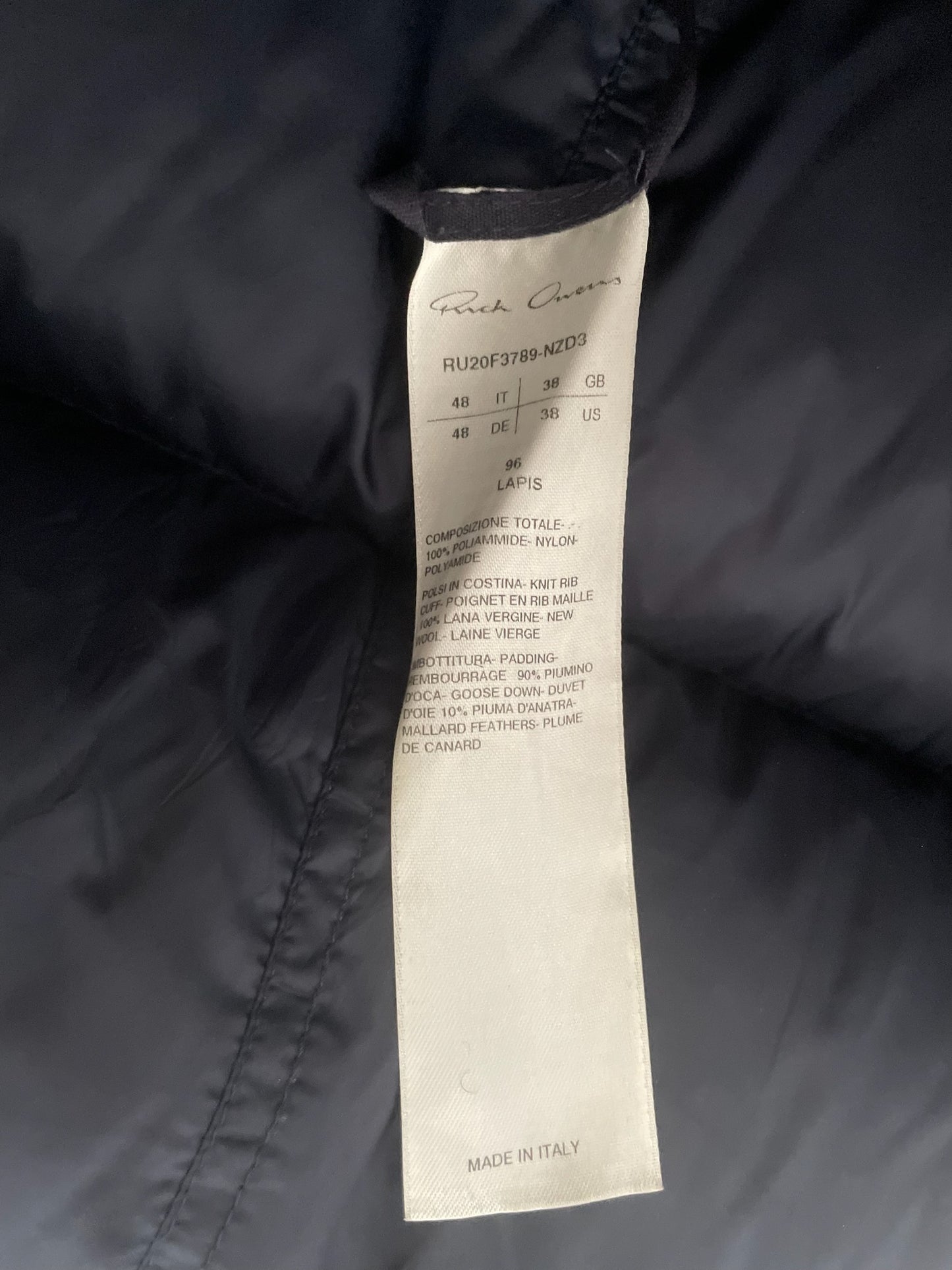 Rick Owens FW20 PERFORMA Lapis Jumbo Down Puffer (48)