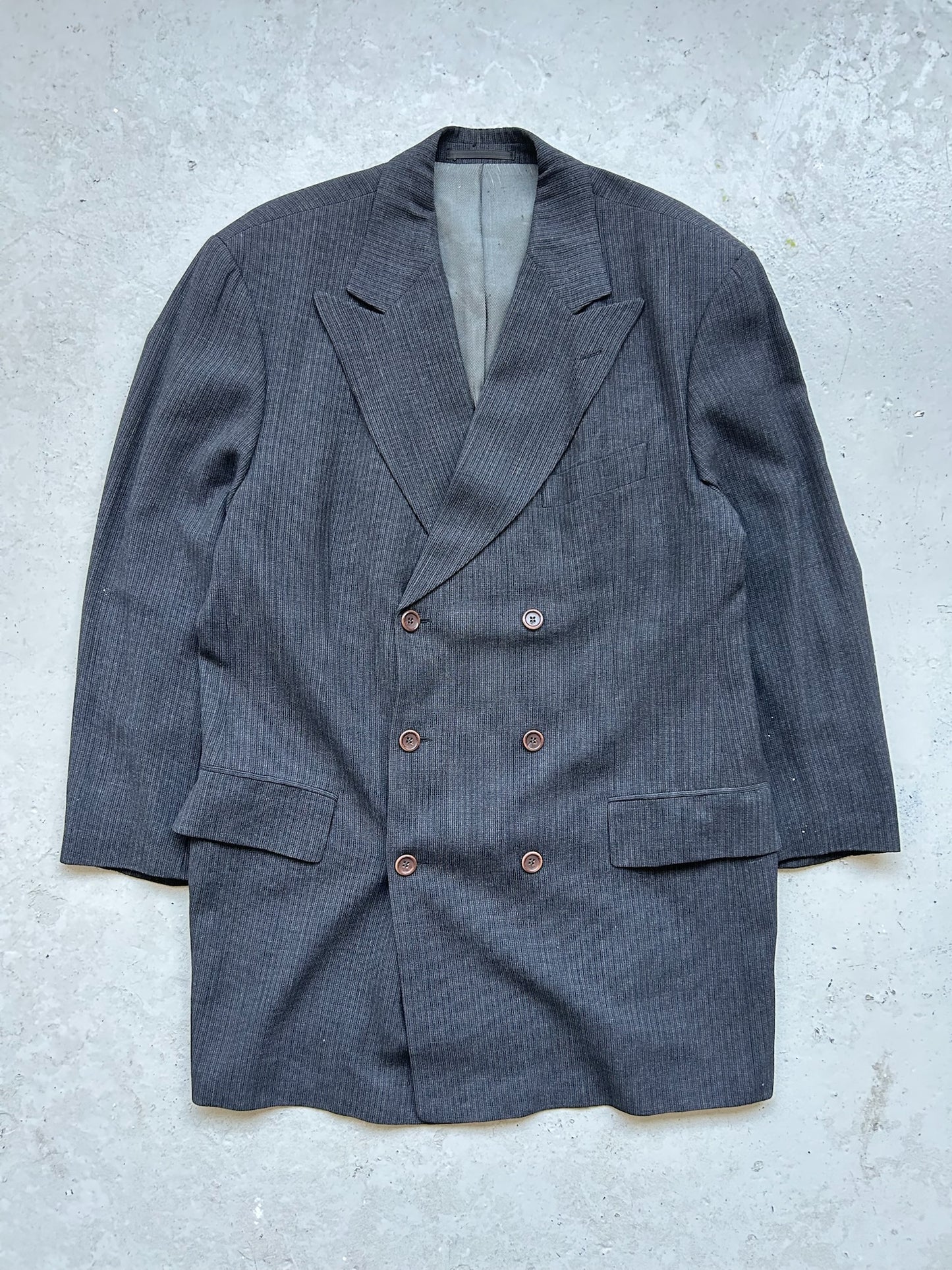 Vintage Dark Grey Brown Button Blazer (XL)