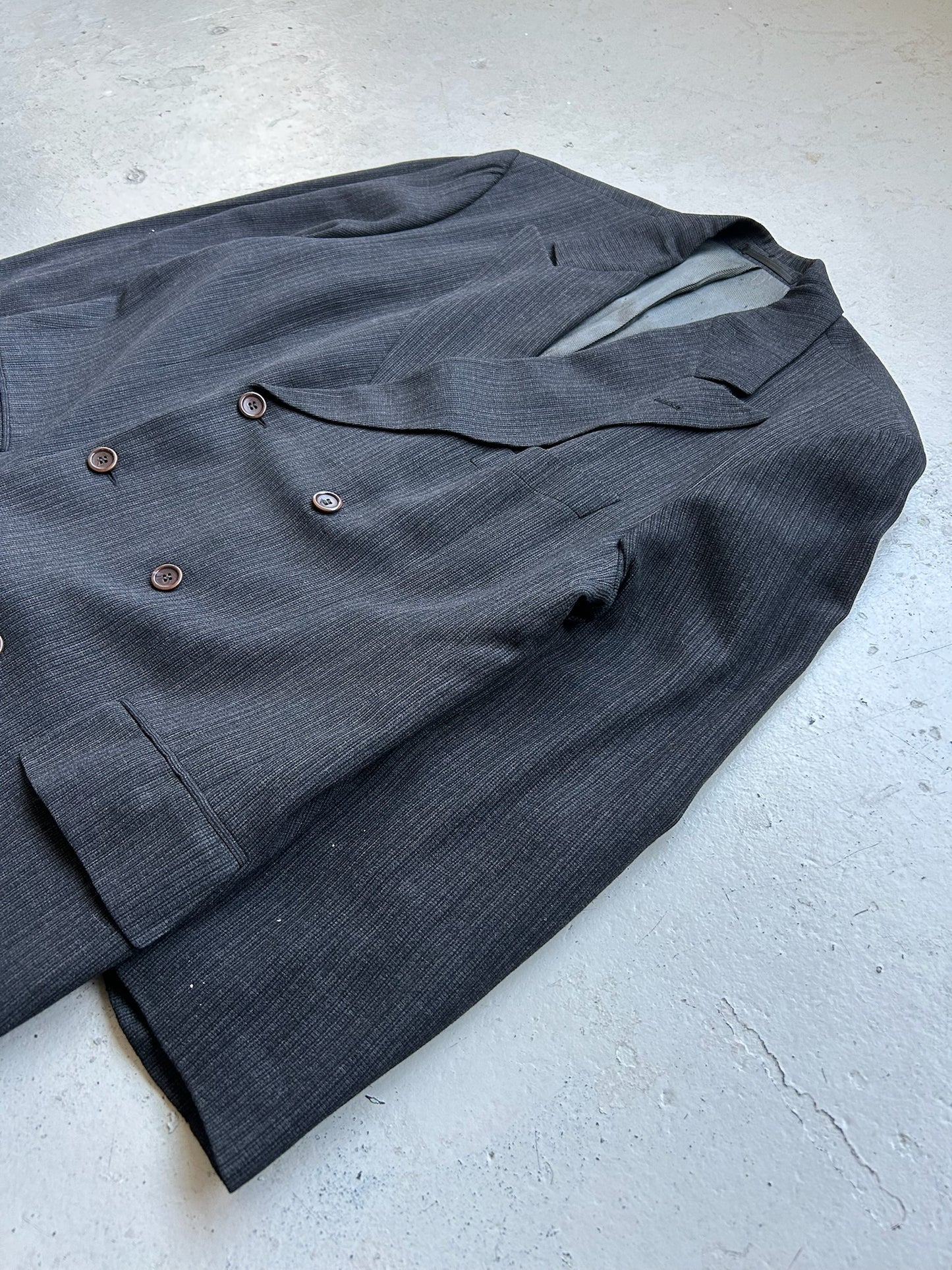 Vintage Dark Grey Brown Button Blazer (XL)