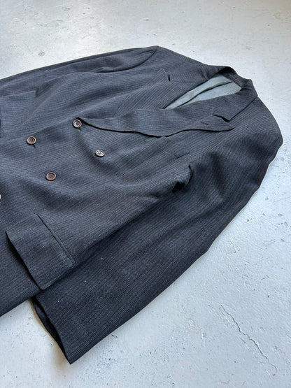 Vintage Dark Grey Brown Button Blazer (XL)