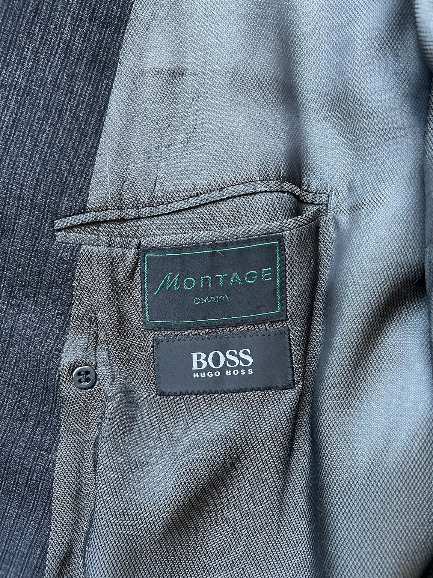Vintage Dark Grey Brown Button Blazer (XL)