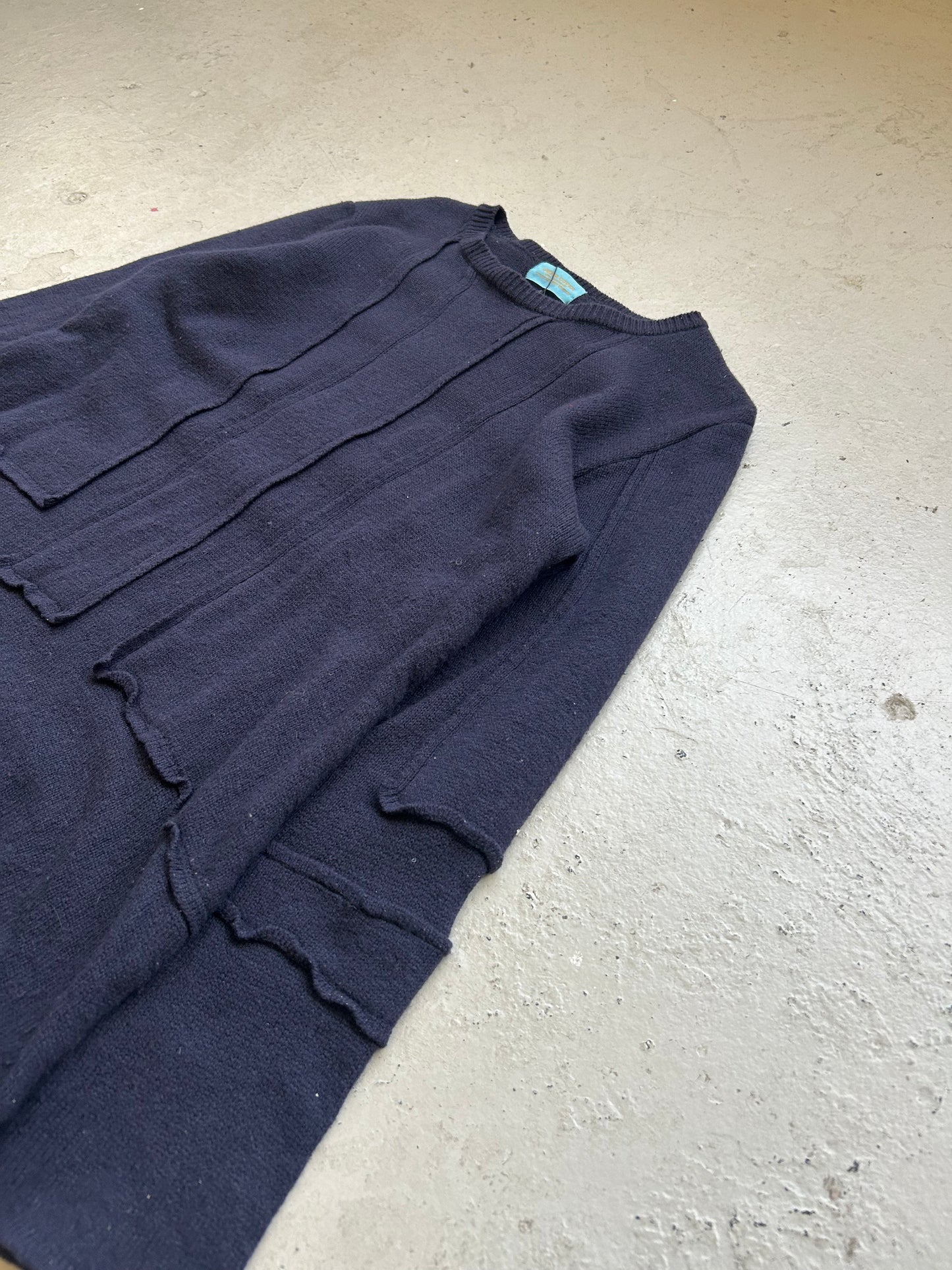 Undercover 97-98 AW Navy Patchwork Sweater (M)
