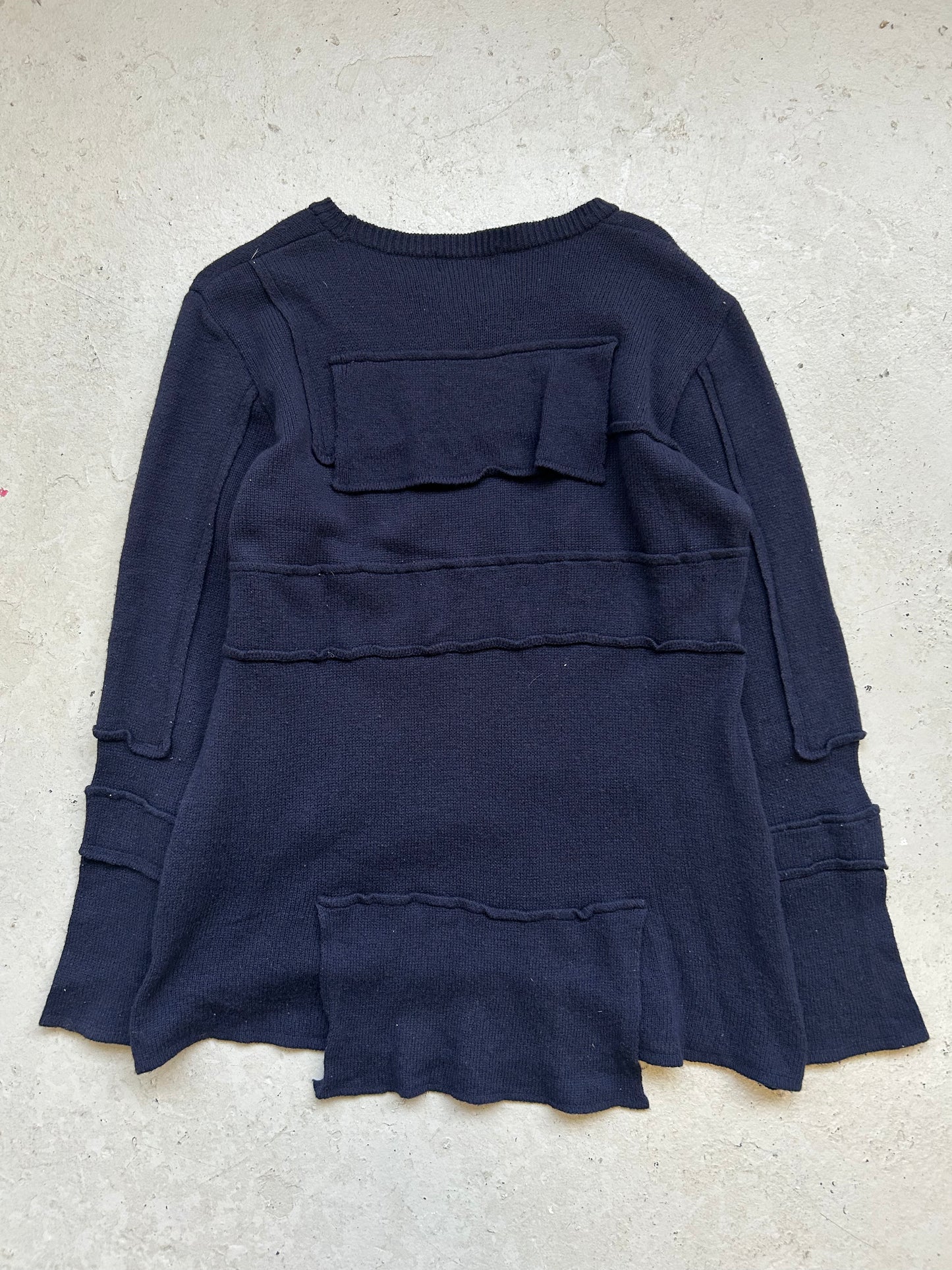 Undercover 97-98 AW Navy Patchwork Sweater (M)