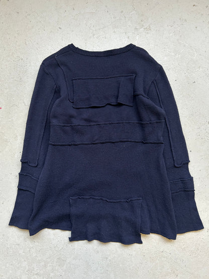 Undercover 97-98 AW Navy Patchwork Sweater (M)