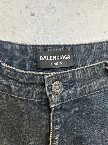 Balenciaga Japanese Cargo Denim Convertible Bottoms (32)
