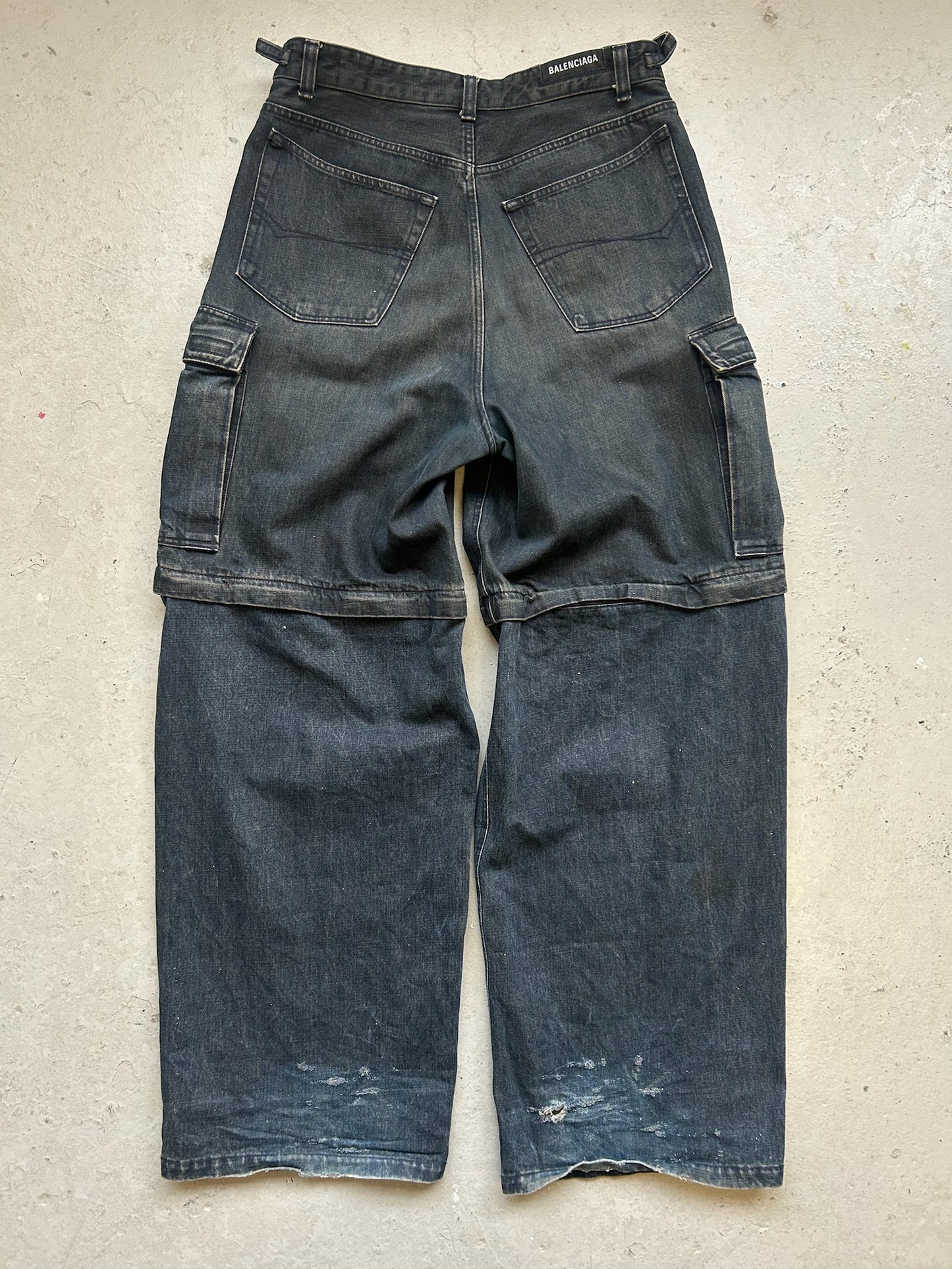 Balenciaga Japanese Cargo Denim Convertible Bottoms (32)