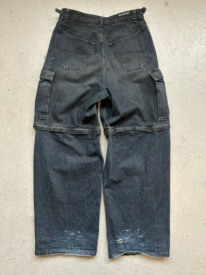 Balenciaga Japanese Cargo Denim Convertible Bottoms (32)