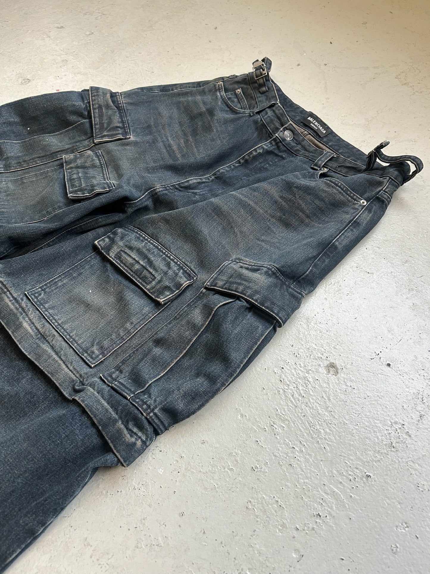 Balenciaga Japanese Cargo Denim Convertible Bottoms (32)