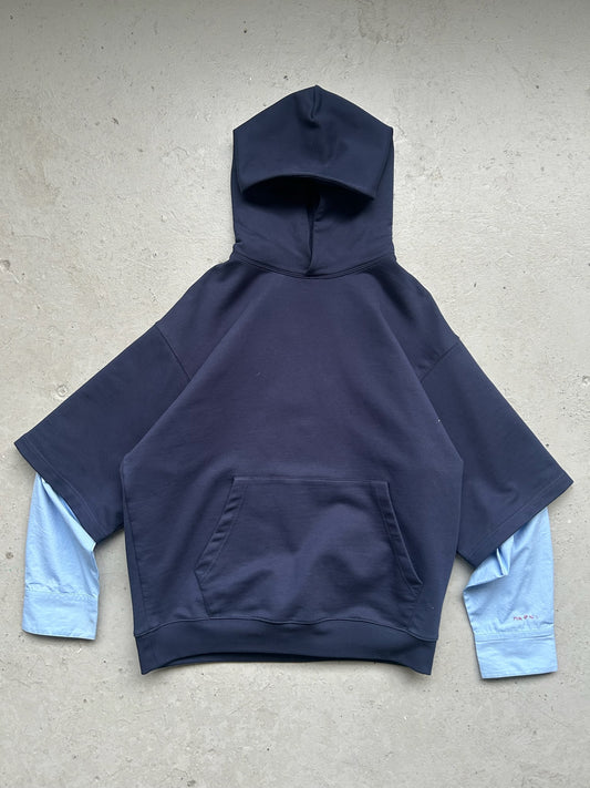 Marni Navy Double Sleeve Hoodie (46)
