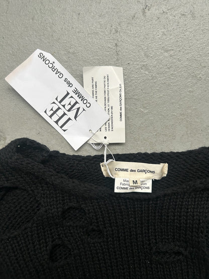 Comme Des Garcons 2017 Black Distressed Knit Sweater (M)