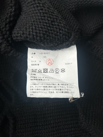 Comme Des Garcons 2017 Black Distressed Knit Sweater (M)